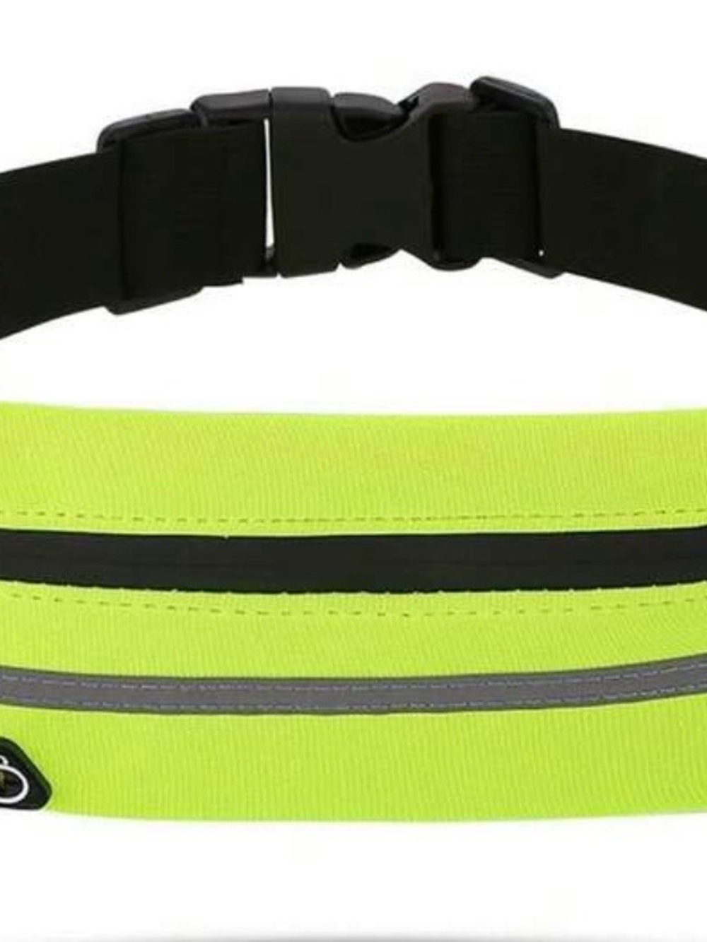 Neon Yellow Reflective Running Belt with Black Buckle